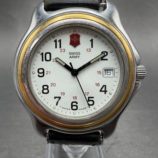 Victorinox Swiss Army Officers Watch Men 39mm White Dial Two Tone Date PARTS0