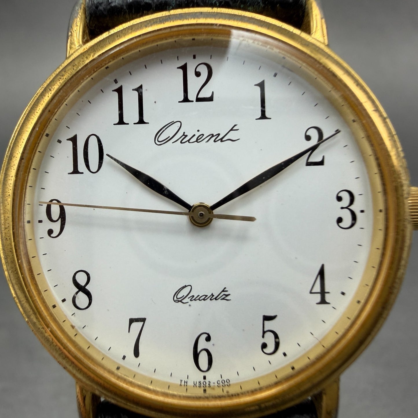 Orient Watch Men 31mm White Dial Gold Tone Round US02-A0 New Battery VTG1
