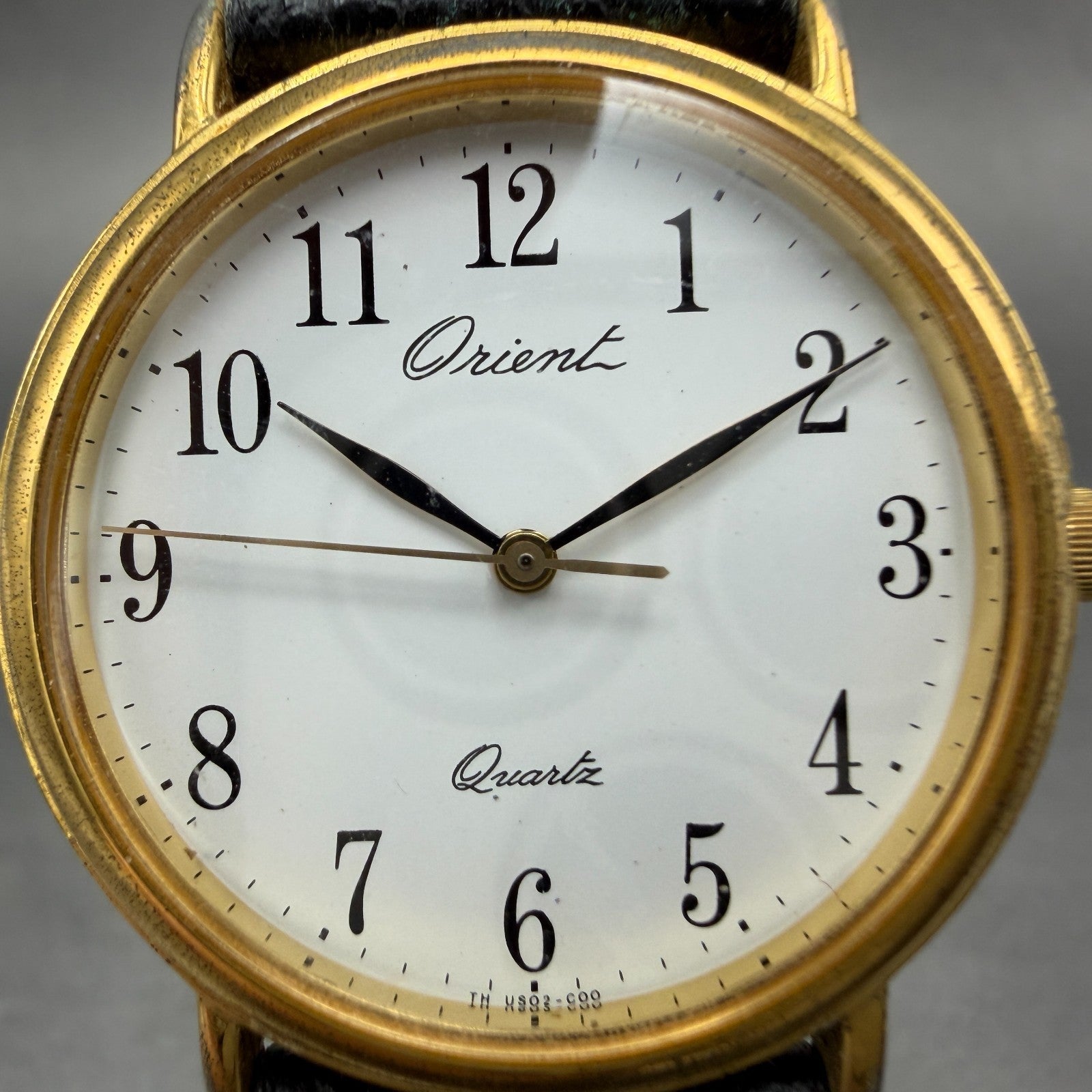 Orient Watch Men 31mm White Dial Gold Tone Round US02-A0 New Battery VTG1