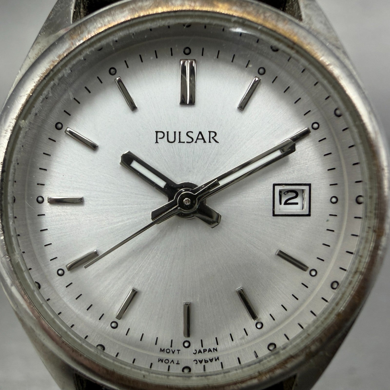 Pulsar Watch Women 26mm Silver Dial Silver Tone Date Round VX82-X349 New Battery1