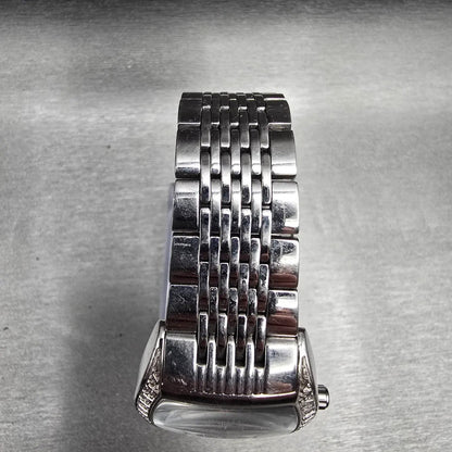 Bulova Watch Women 30mm MOP Dial Silver Tone Gemmed Tonneau 96R50 New Battery4