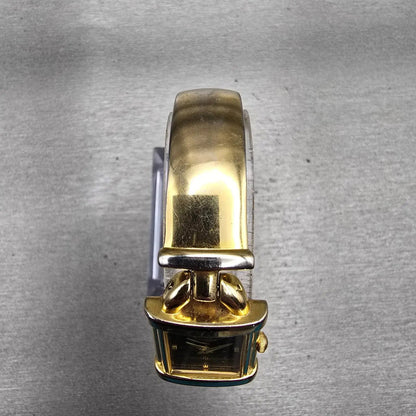 Citizen CQ Watch Women 18mm Black Dial Gold Tone Rectangle 5920-S48465 New Batt4