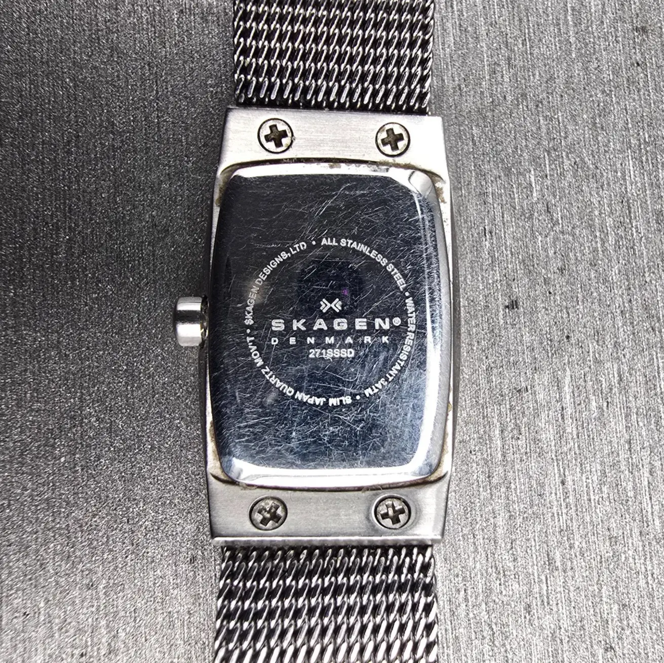 Skagen Watch Women 16mm Silver Dial Silver Tone Rectangle 271SSSD New Battery10