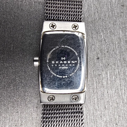 Skagen Watch Women 16mm Silver Dial Silver Tone Rectangle 271SSSD New Battery10