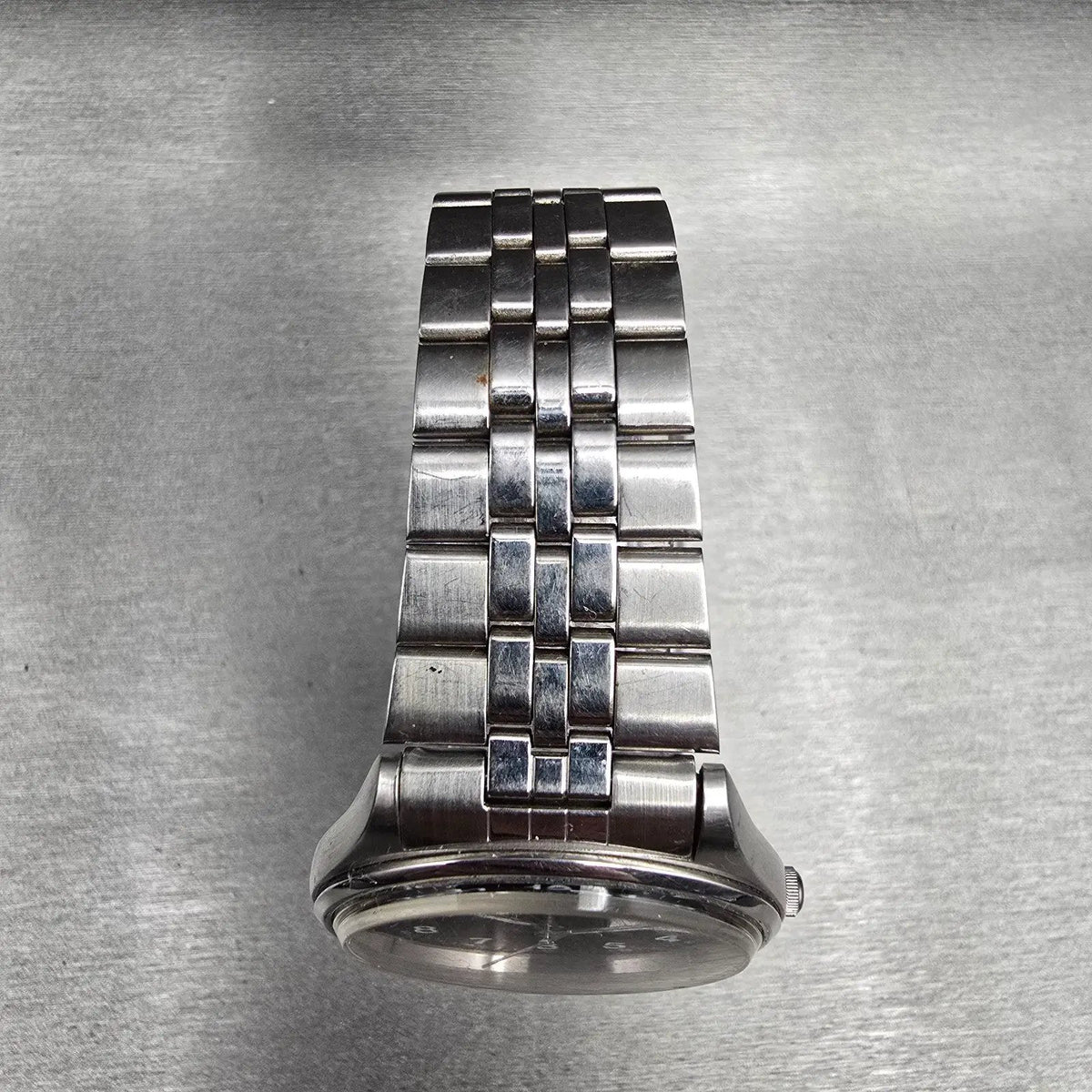 Seiko SQ Watch Men 35mm Black Dial Silver Tone Daydate Round 5Y23-8040 New Batt4