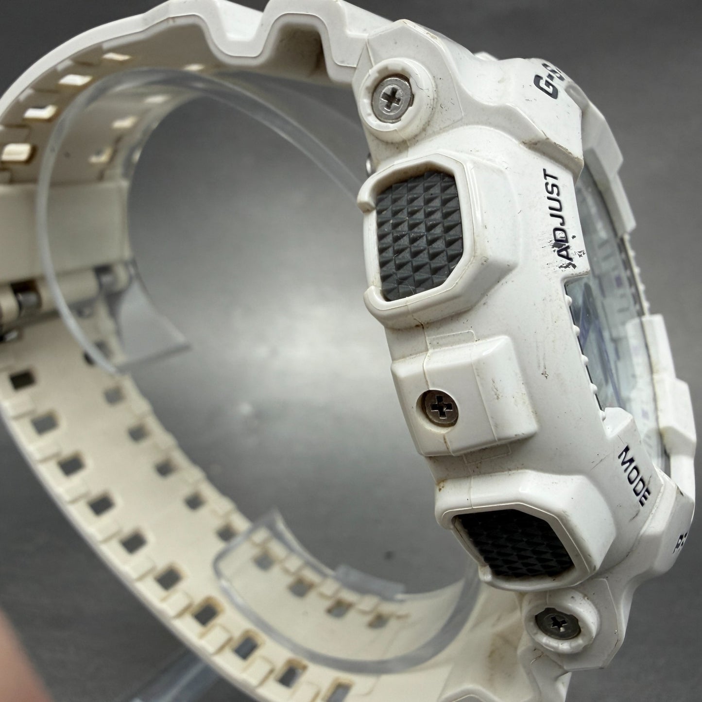 Casio G-Shock Watch Men 51mm Analog Digital White Alarm Chrono Round GA-100A3
