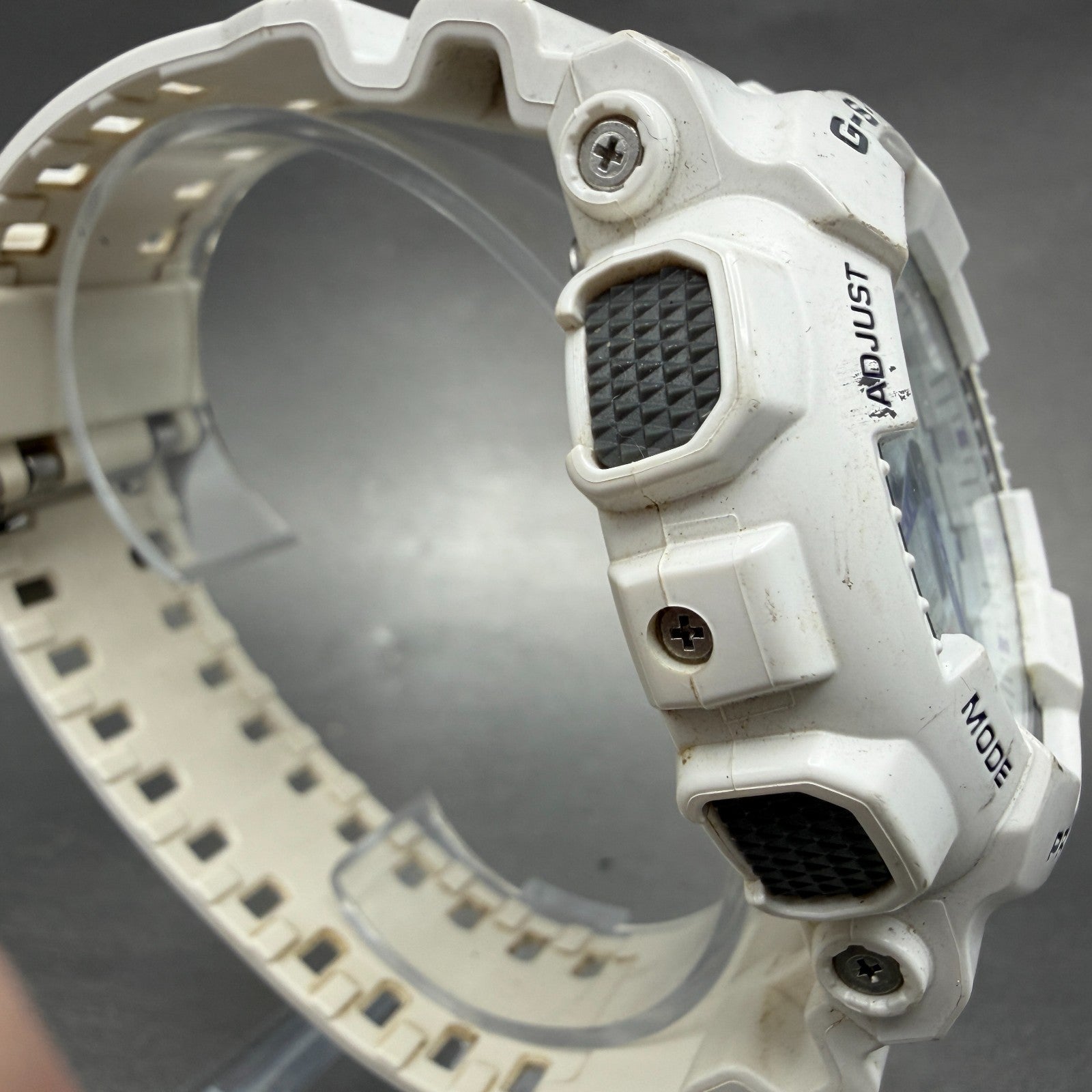 Casio G-Shock Watch Men 51mm Analog Digital White Alarm Chrono Round GA-100A3