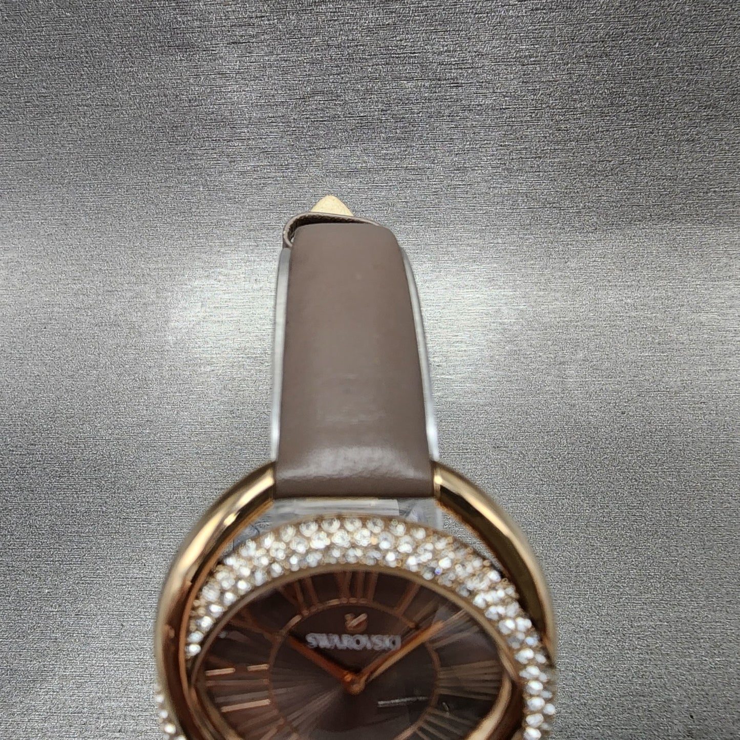 Swarovski Duo Watch Women 33mm Brown Dial Rose Gold Tone Oval 5484376 New Batt4
