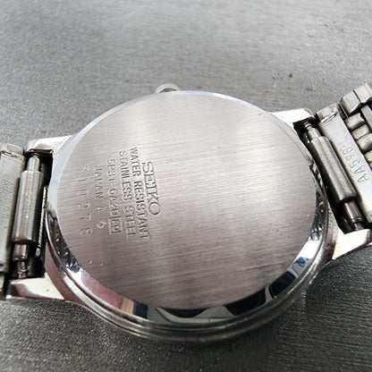 Seiko Watch Men 31mm Silver Dial Silver Tone Round 5p31-6a20 New Battery