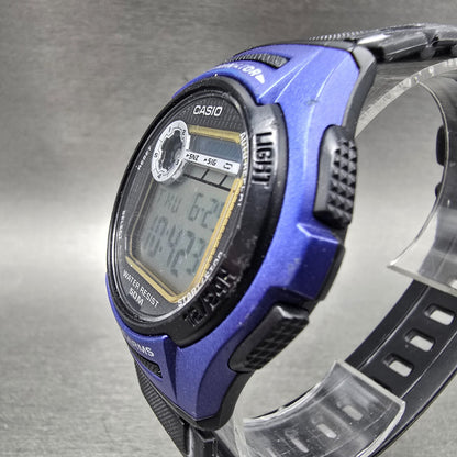 Casio W-213 Watch men 40mm Black Blue Alarm Chronograph Round New Battery2
