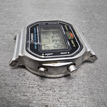 Casio DW-5600 Watch Men 38mm Silver Digital Alarm Chrono 691 New Battery CRACKED3