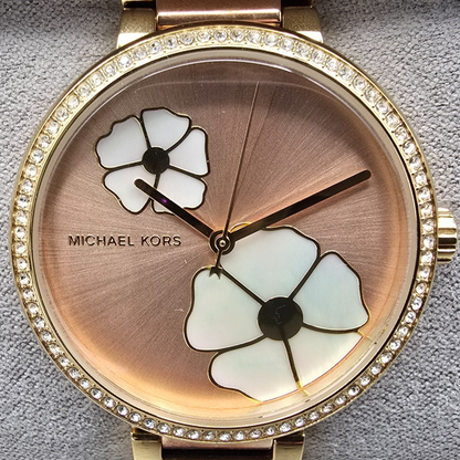 Michael Kors Courtney Rose Watch Women 36mm MOP Dial Gemmed MK3836 New Battery1