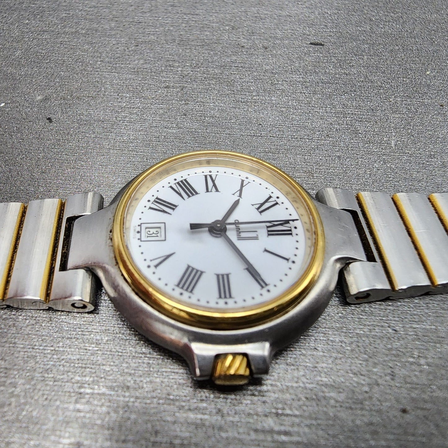 Dunhill Millennium Watch Women 26mm White Dial Two Tone Date READ!! New Battery3