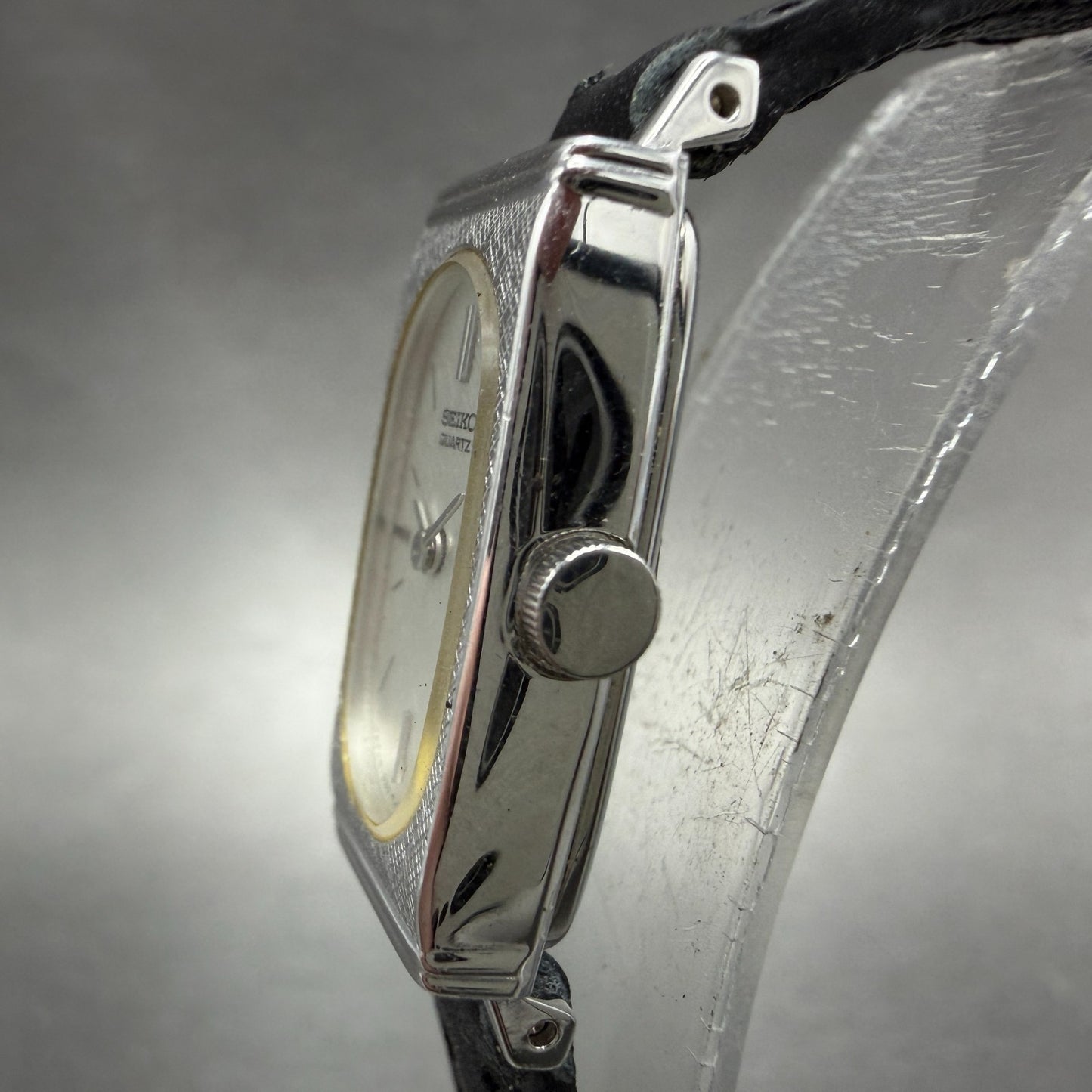 Seiko Tank Watch Women 13mm Silver Dial Silver Tone 1320-6069 New Battery VTG2
