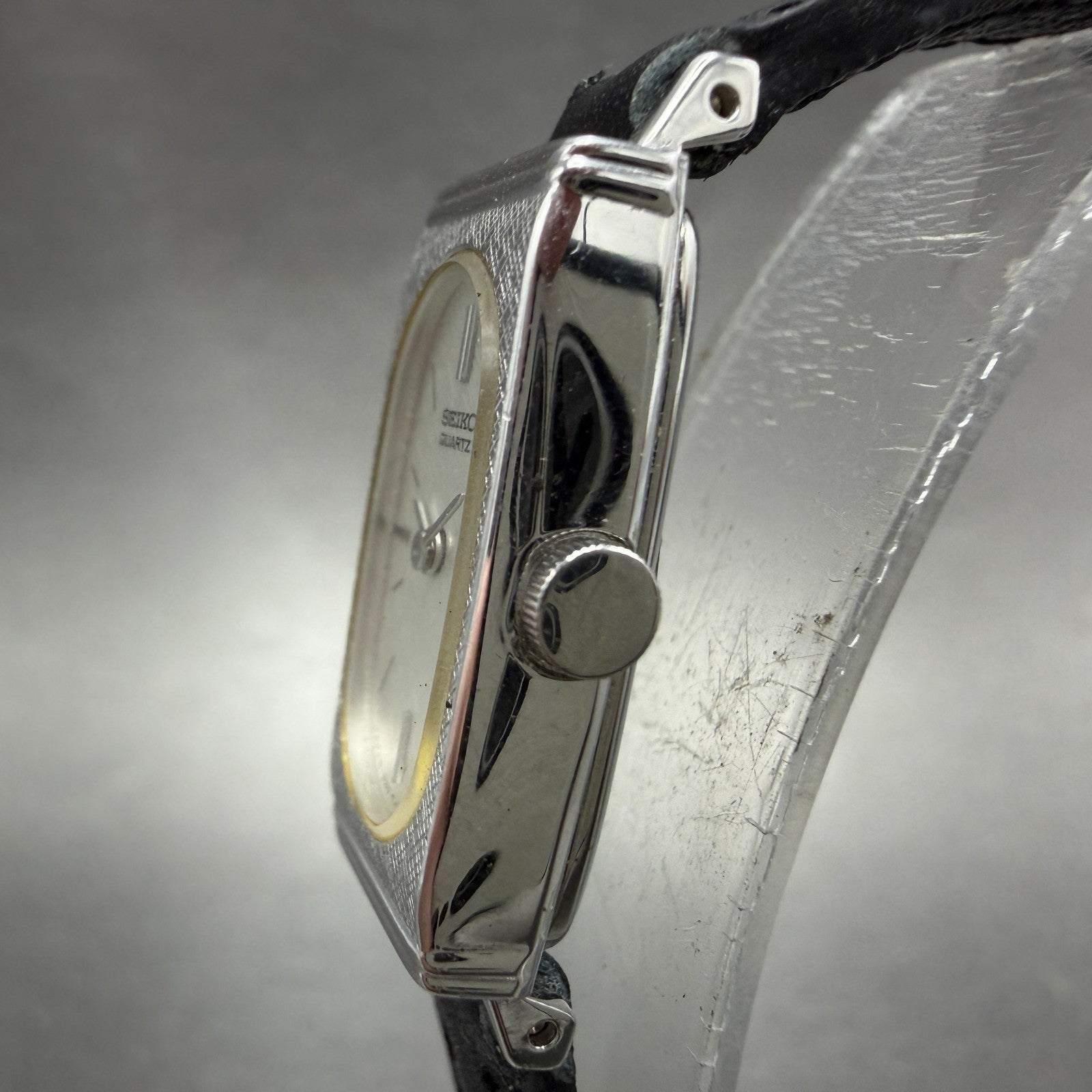 Seiko Tank Watch Women 13mm Silver Dial Silver Tone 1320-6069 New Battery VTG2