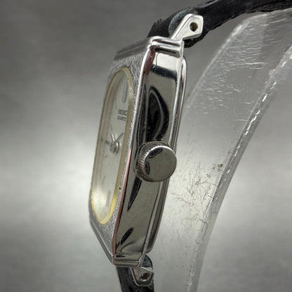 Seiko Tank Watch Women 13mm Silver Dial Silver Tone 1320-6069 New Battery VTG2