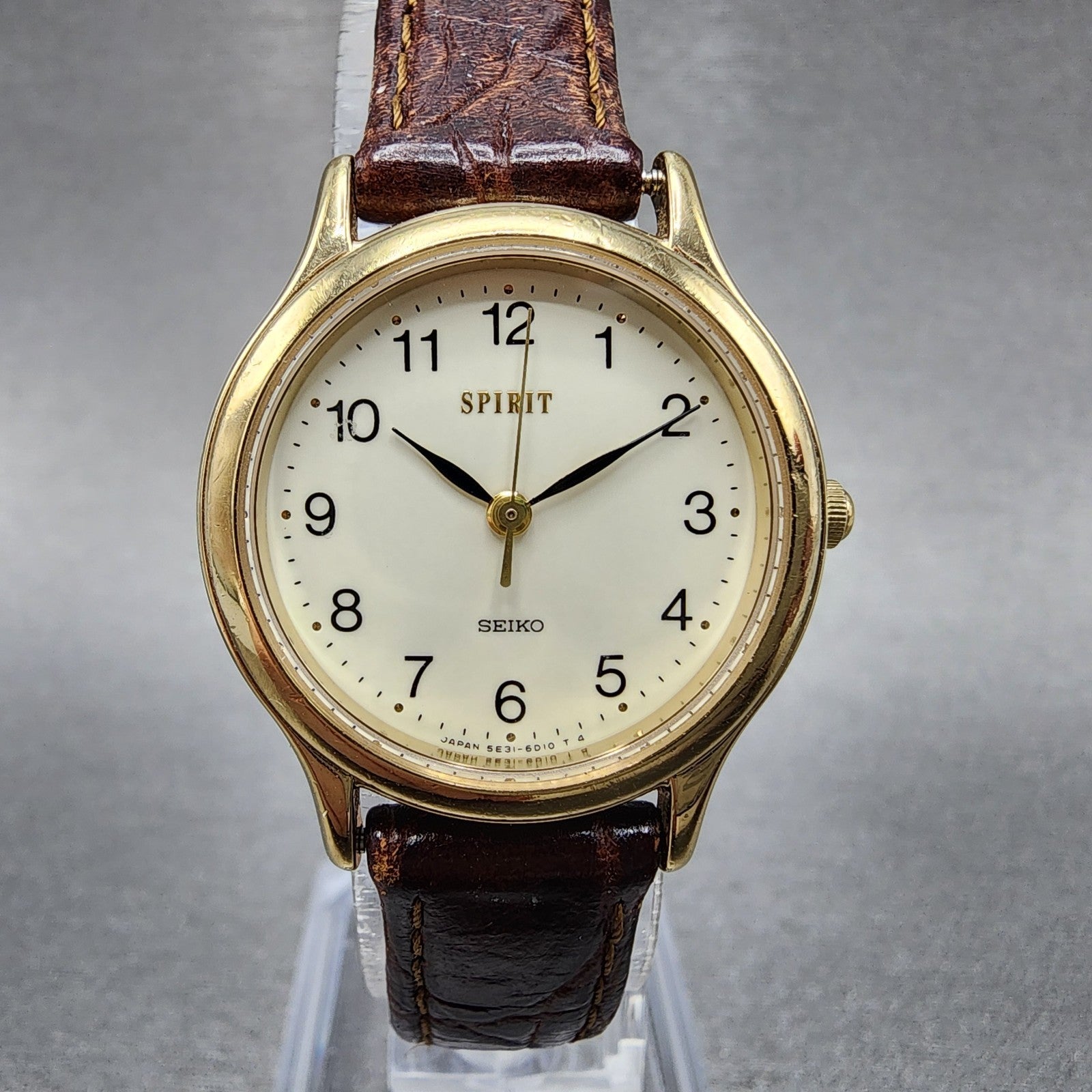 Seiko Spirit Watch Women 27mm White Dial Gold Tone 5e316c8a New Battery0