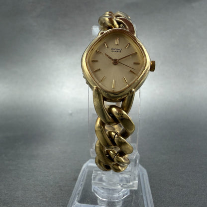 Seiko Watch Women 19mm Champagne Dial Gold Tone 1221-5600 New Battery Vintage5