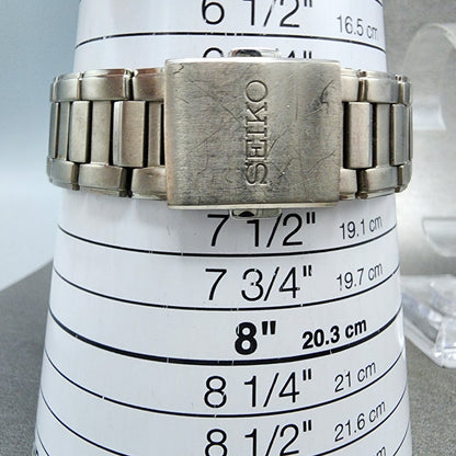 Seiko Solar Watch Men 38mm Silver Dial Titanium Atomic Date Round Runs 7B220AD011