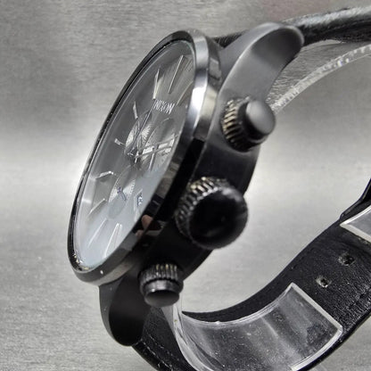 Nixon Sentry Chrono Watch Men 42mm Gray Dial Black Date Round New Battery2