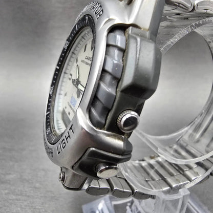 Casio Duro 200 Watch Men 43mm Gray Silver Analog Digital DRO-207 New Battery JDM2
