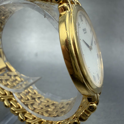Seiko Watch Men 33mm White Dial Gold Tone Round 5Y30 PARTS Vintage NO CASEBACK!!4