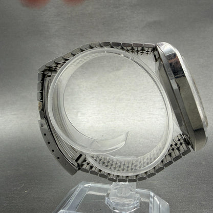 Seiko Lord Matic Watch Men 33mm Silver Dial Steel Daydate READ! 5606-5220 Runs8