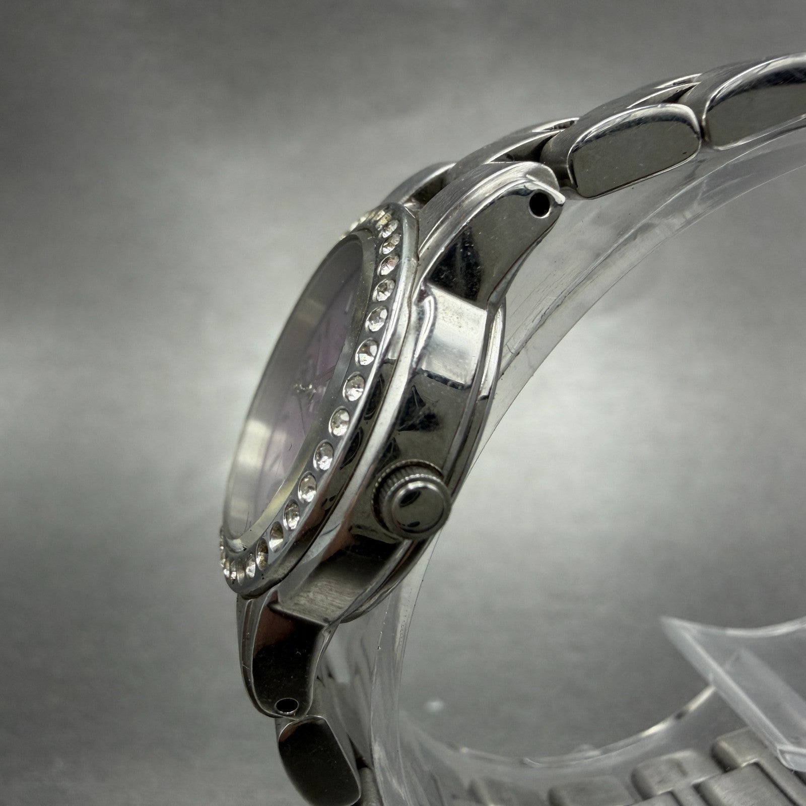 Citizen Eco-Drive Watch Women 25mm Purple Dial Silver Tone Round 2320-0100 Runs2