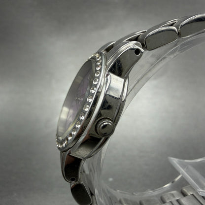 Citizen Eco-Drive Watch Women 25mm Purple Dial Silver Tone Round 2320-0100 Runs2