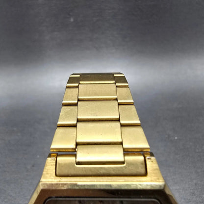 Seiko Analog Digital Watch Men 33mm Gold Dial Gold Tone H601-5389 PARTS Vintage4