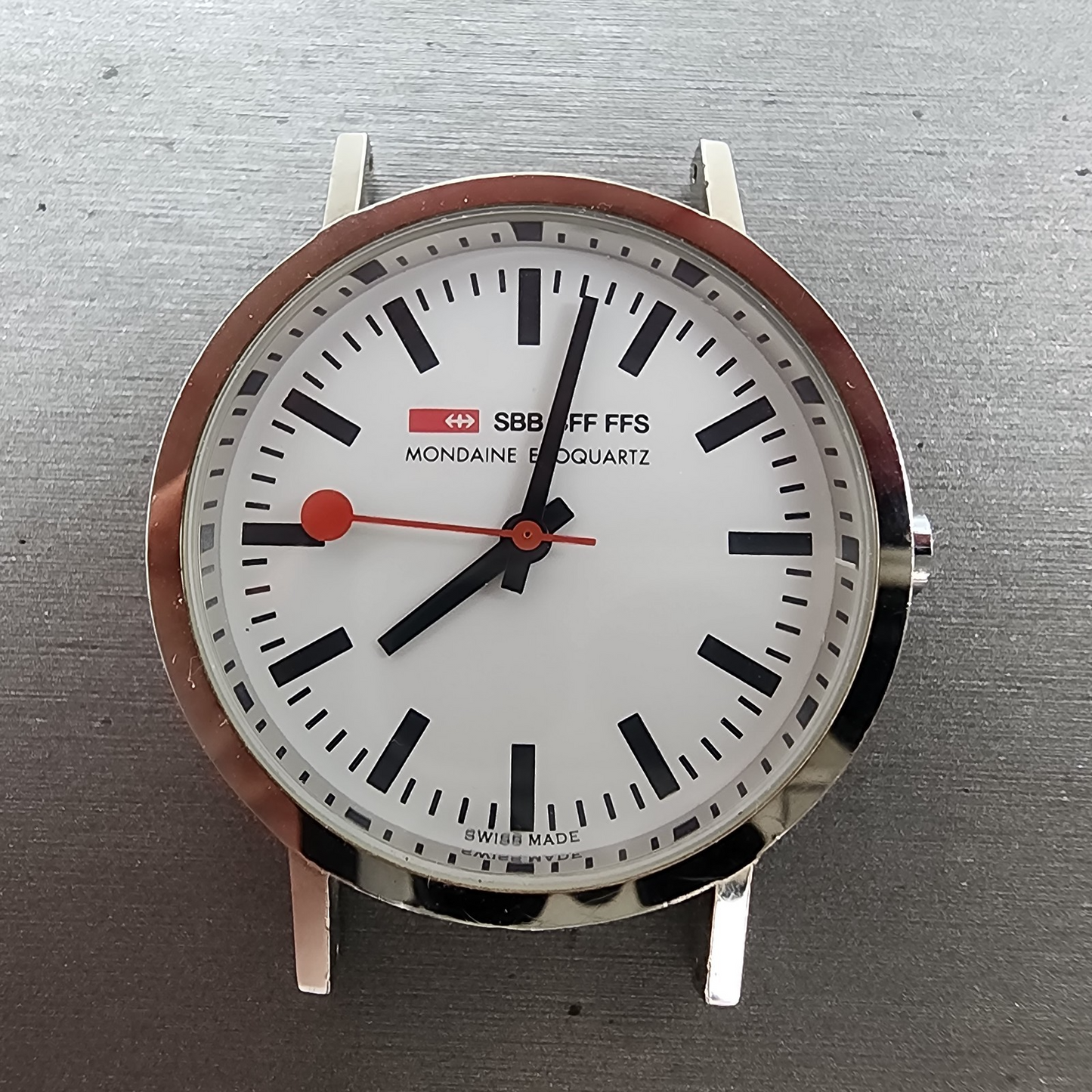 Mondaine Ecoquartz Watch Women 33mm White Dial Silver Tone Round PARTS2