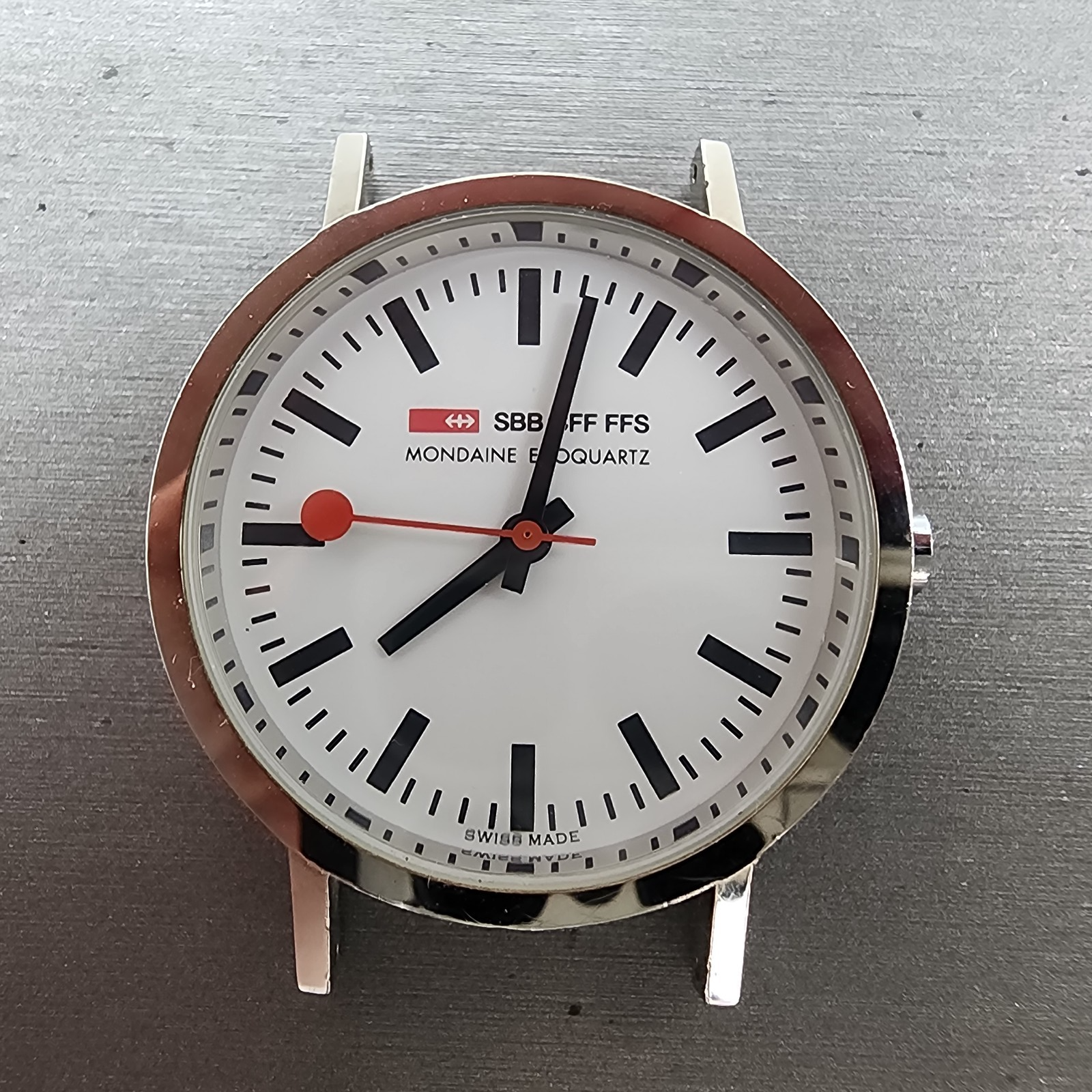 Mondaine Ecoquartz Watch Women 33mm White Dial Silver Tone Round PARTS2