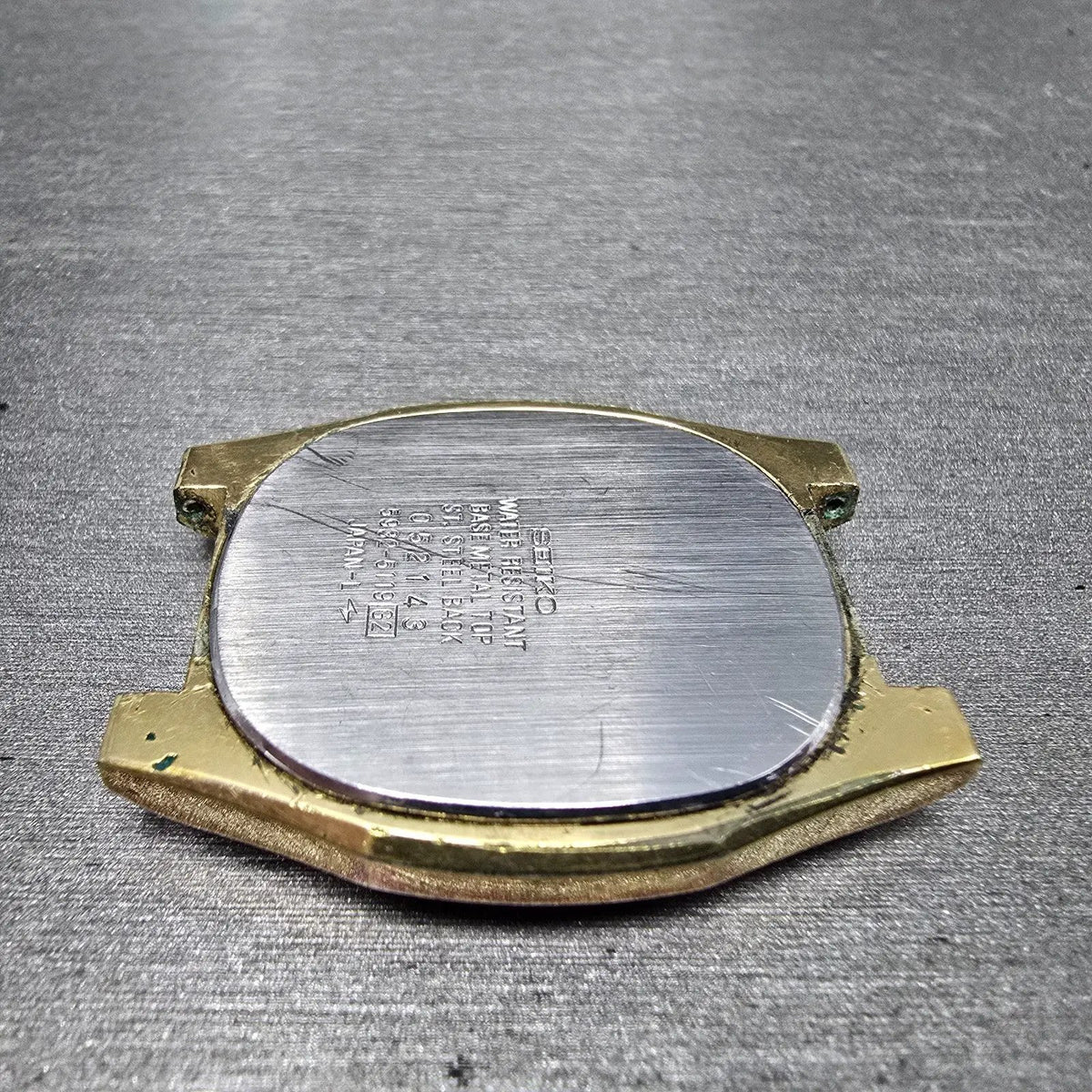 Seiko 5932-5119 Watch Case Gold Tone Oval 31.5mm W/Crystal Vintage10