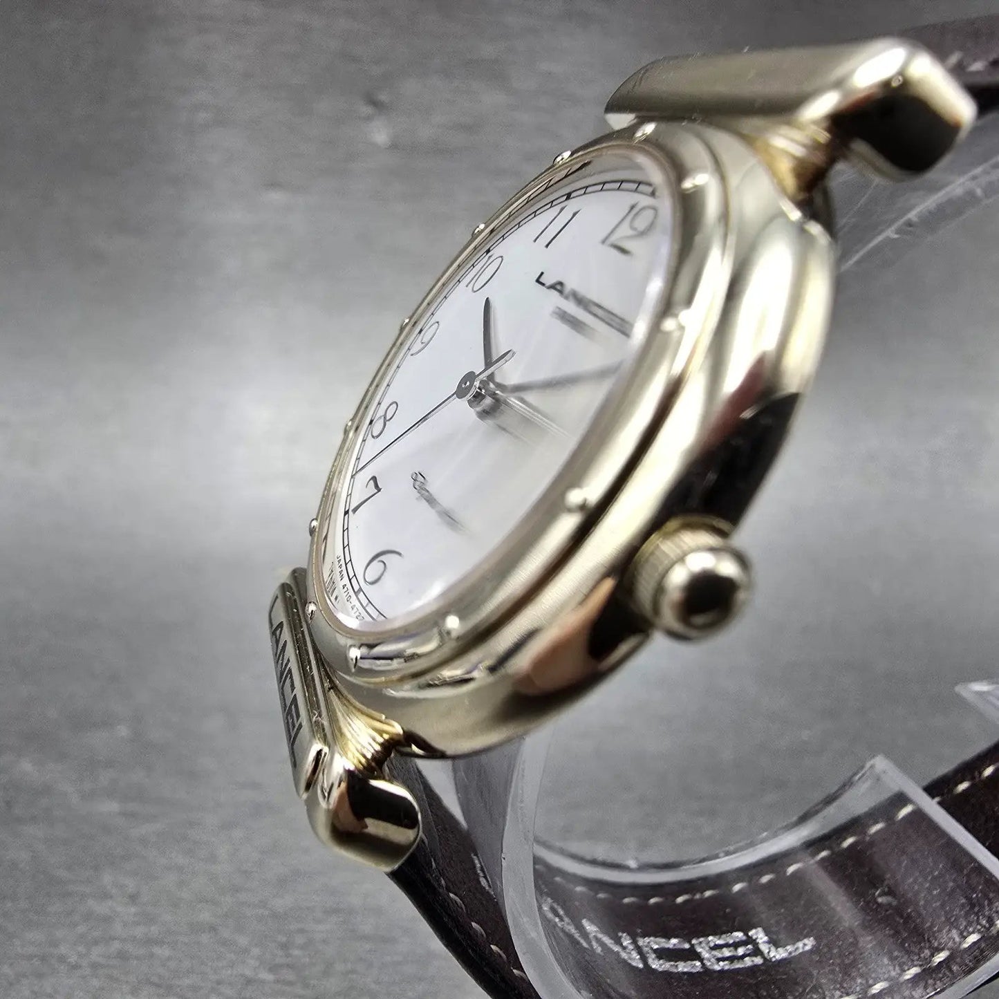 Citizen Lancel Watch Men 32mm White Dial Gold Tone Date 4710-470737 New Battery2