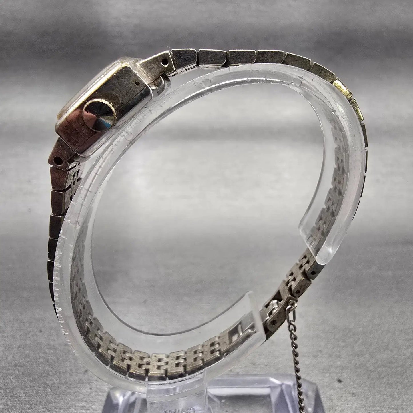 Seiko Watch Women 19mm Blue Dial Silver Tone Rectangle Manual 11-3679 Works6
