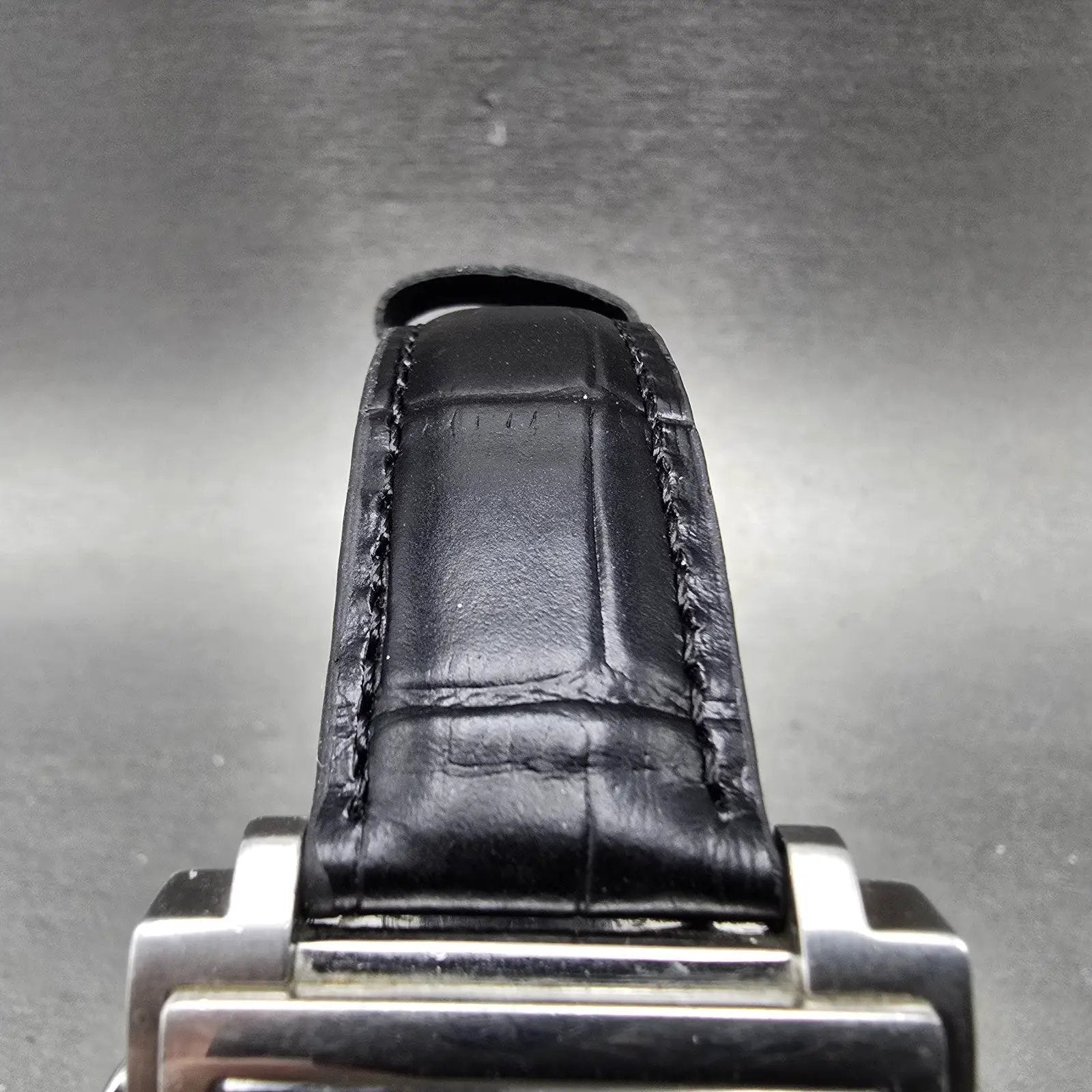 Seiko Tank Chronograph Watch Men 34mm Black Dial Silver Tone 7T32-5A70 New Batt4