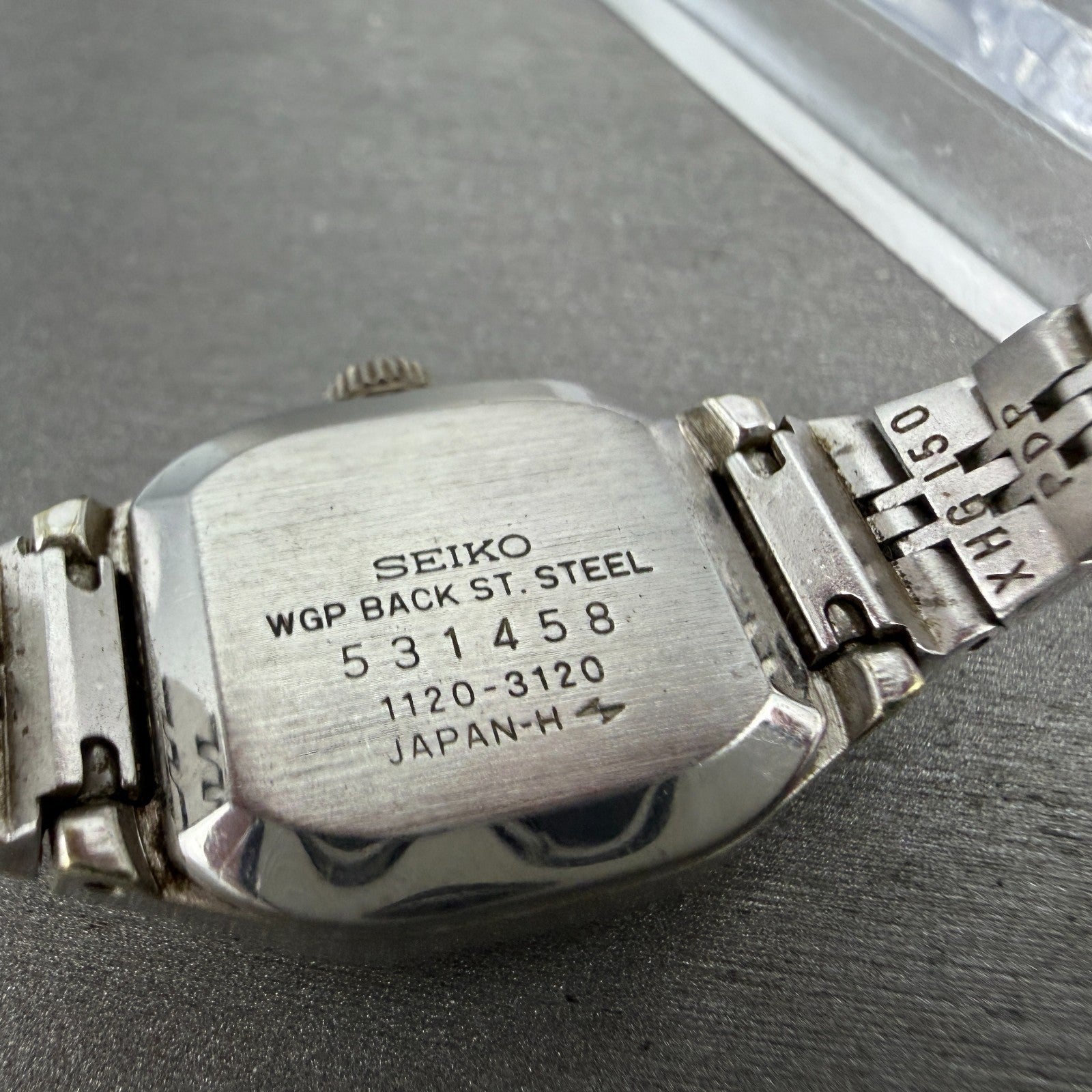 Seiko Tank Watch Women 20mm Silver Dial Silver Tone Manual 1120-3120 Runs9