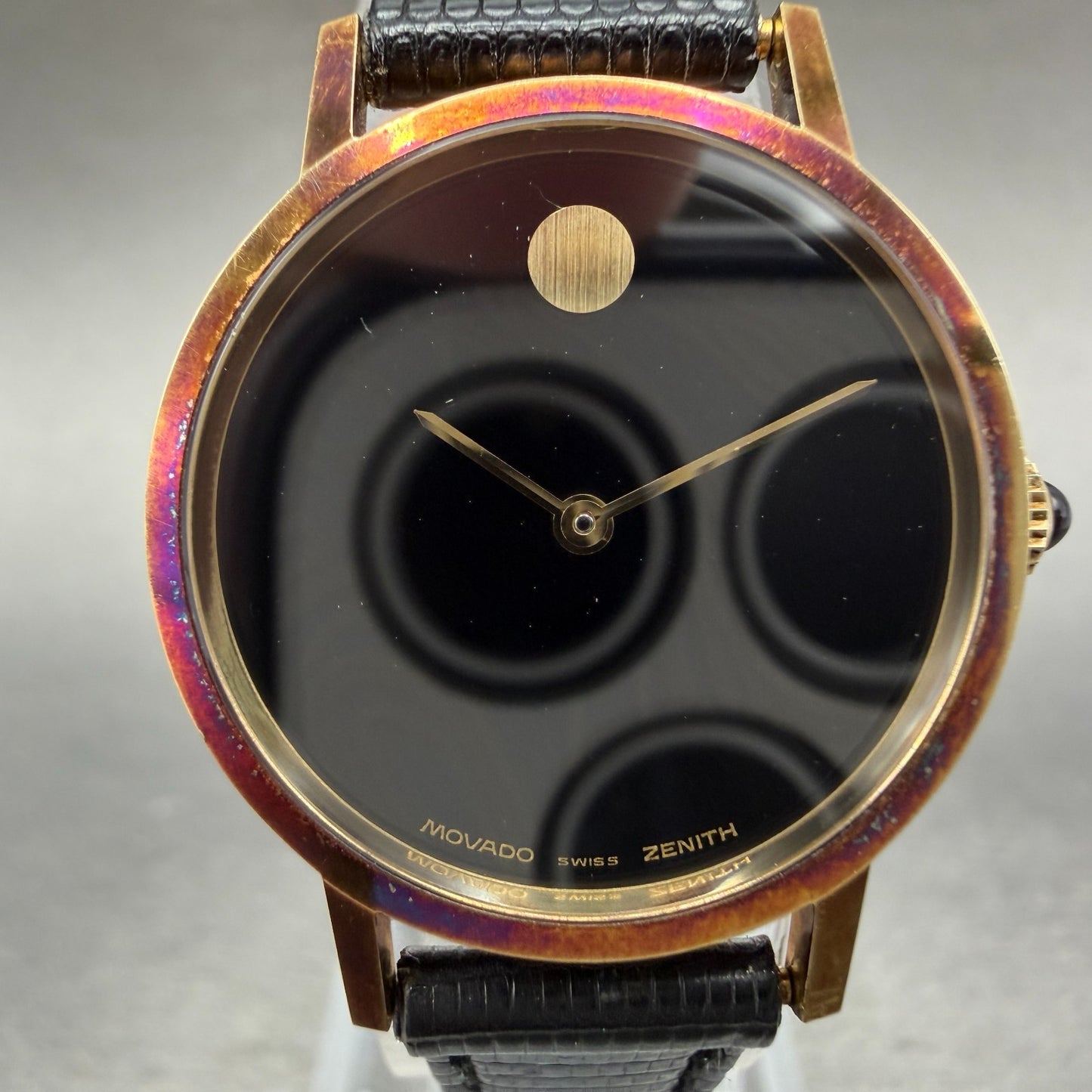 Zenith Movado Museum Watch Women 24mm Black Dial 14K Solid Gold Manual Wind Runs2