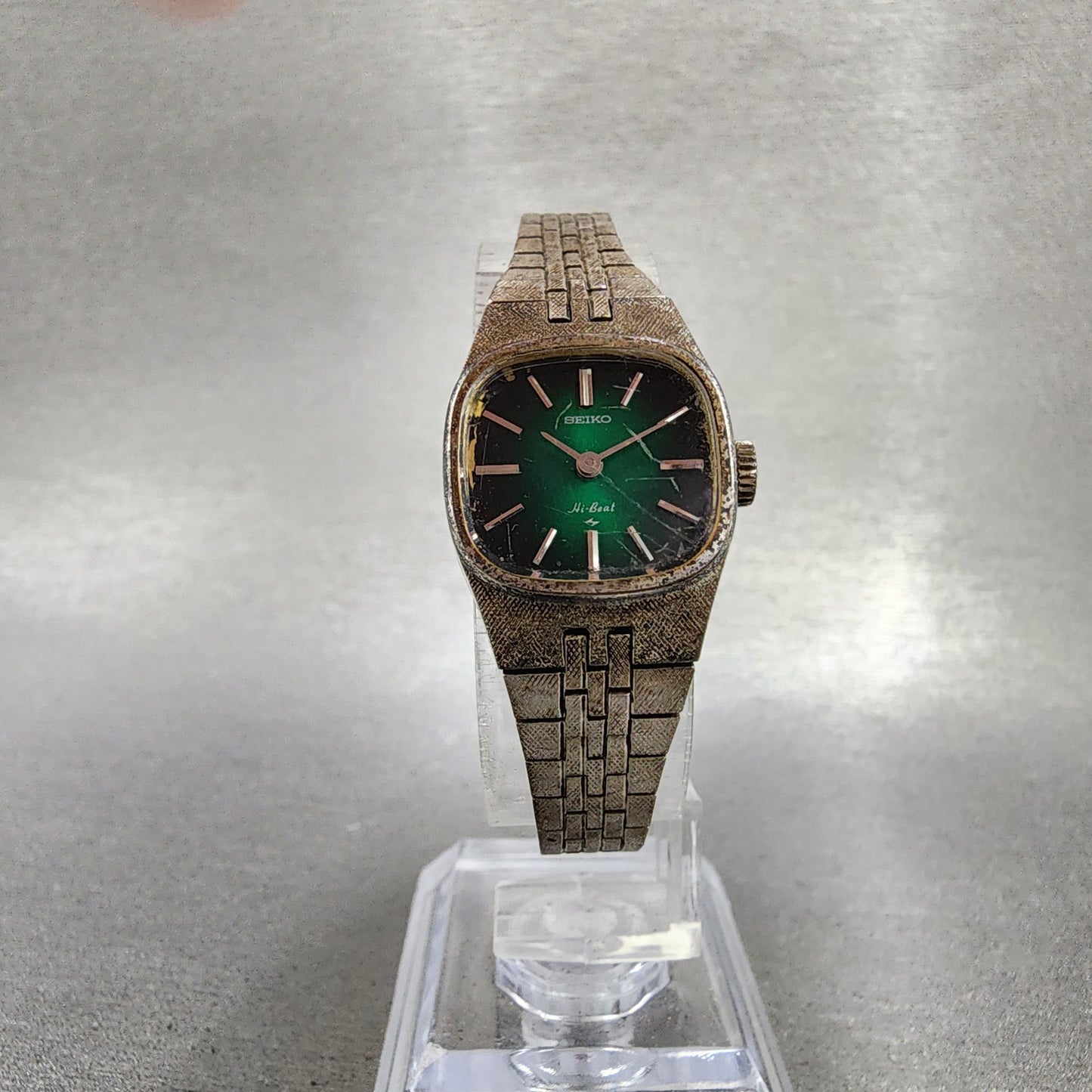 Seiko Watch Women 19mm Green Dial Silver Tone Round Manual 11203060 Runs5