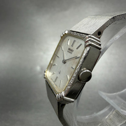 Seiko Watch Women 20mm Silver Dial Silver Tone Square 1400-5480 New Battery2
