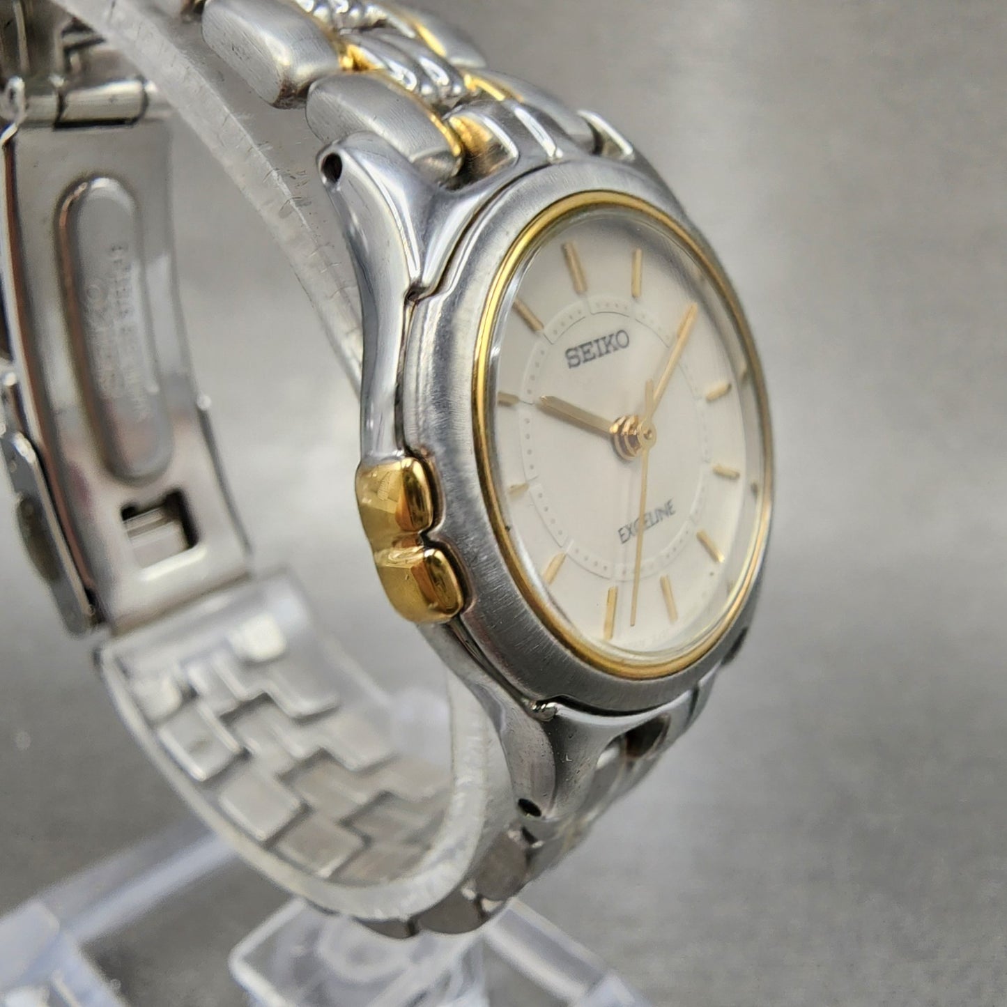 Seiko Exceline Watch Women 23mm Cream Dial Two Tone Round 2J31001A New Battery3