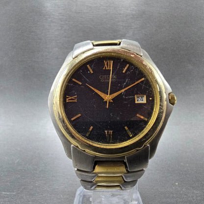 Citizen Watch Men 36mm Blue Dial Two Tone Date 2510-S76175 New Battery VTG5