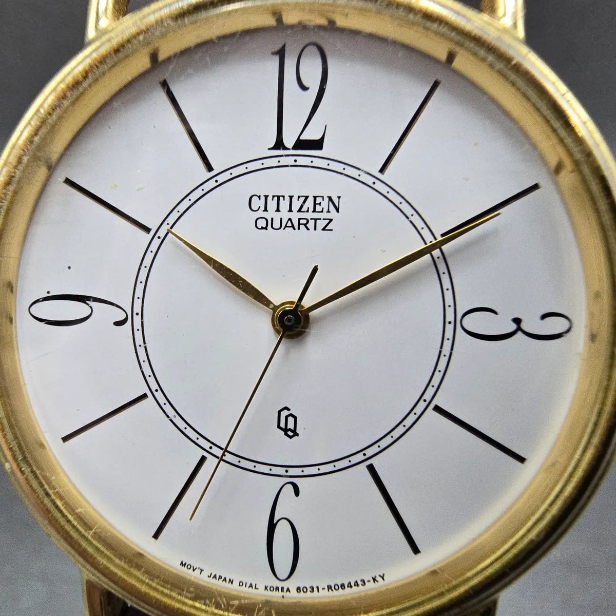 Citizen CQ Watch Men 34mm White Dial Gold Tone Round 6031-R00944 VTG PARTS2