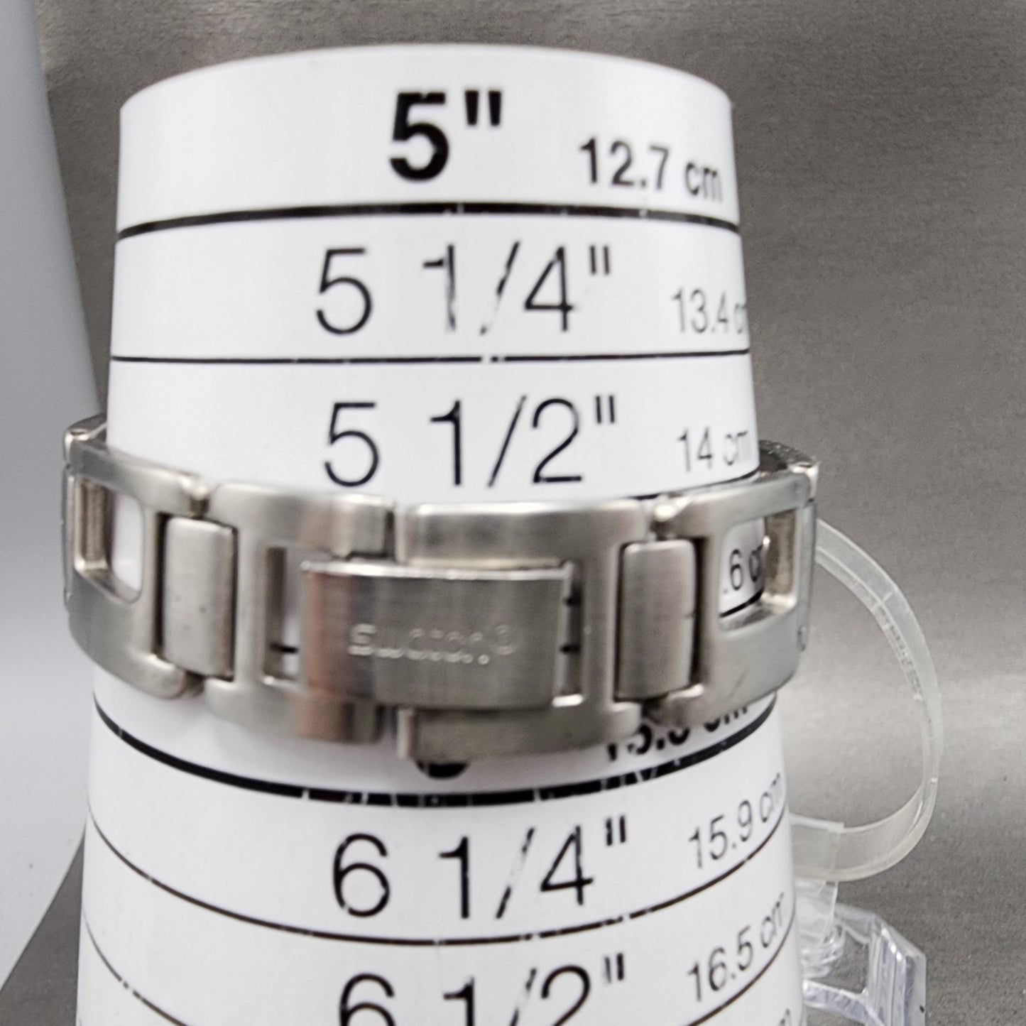 Swatch Watch Women 25mm Silver Dial Clear Case Round New Battery VTG10
