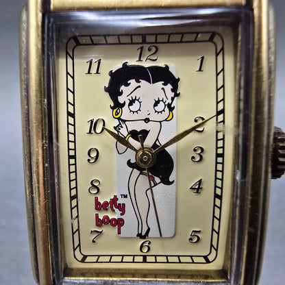 Fossil Betty Boop Watch Unisex 25mm Cream Dial Gold Tone Rectangle New Battery2