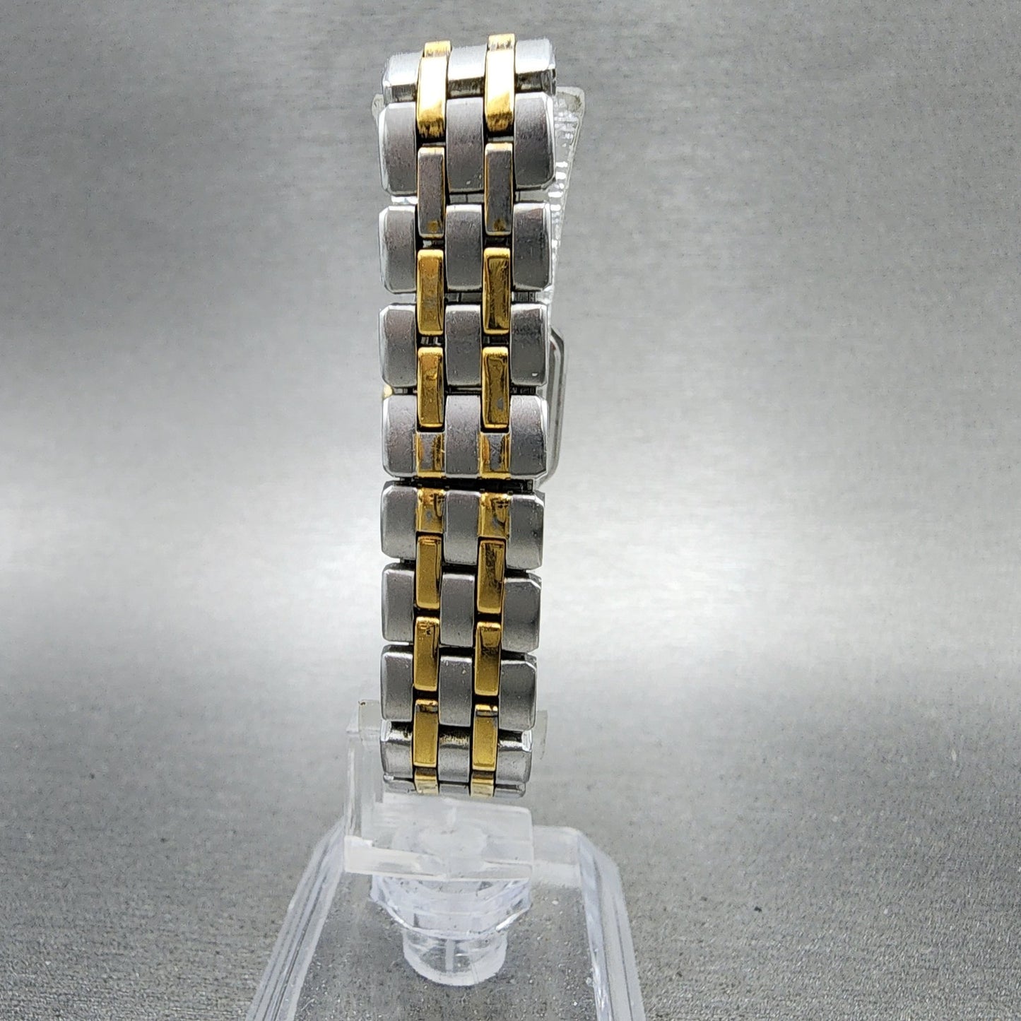 Seiko Tank Watch Women 19mm White Dial Two Tone Rectangle 4n005379 New Battery7