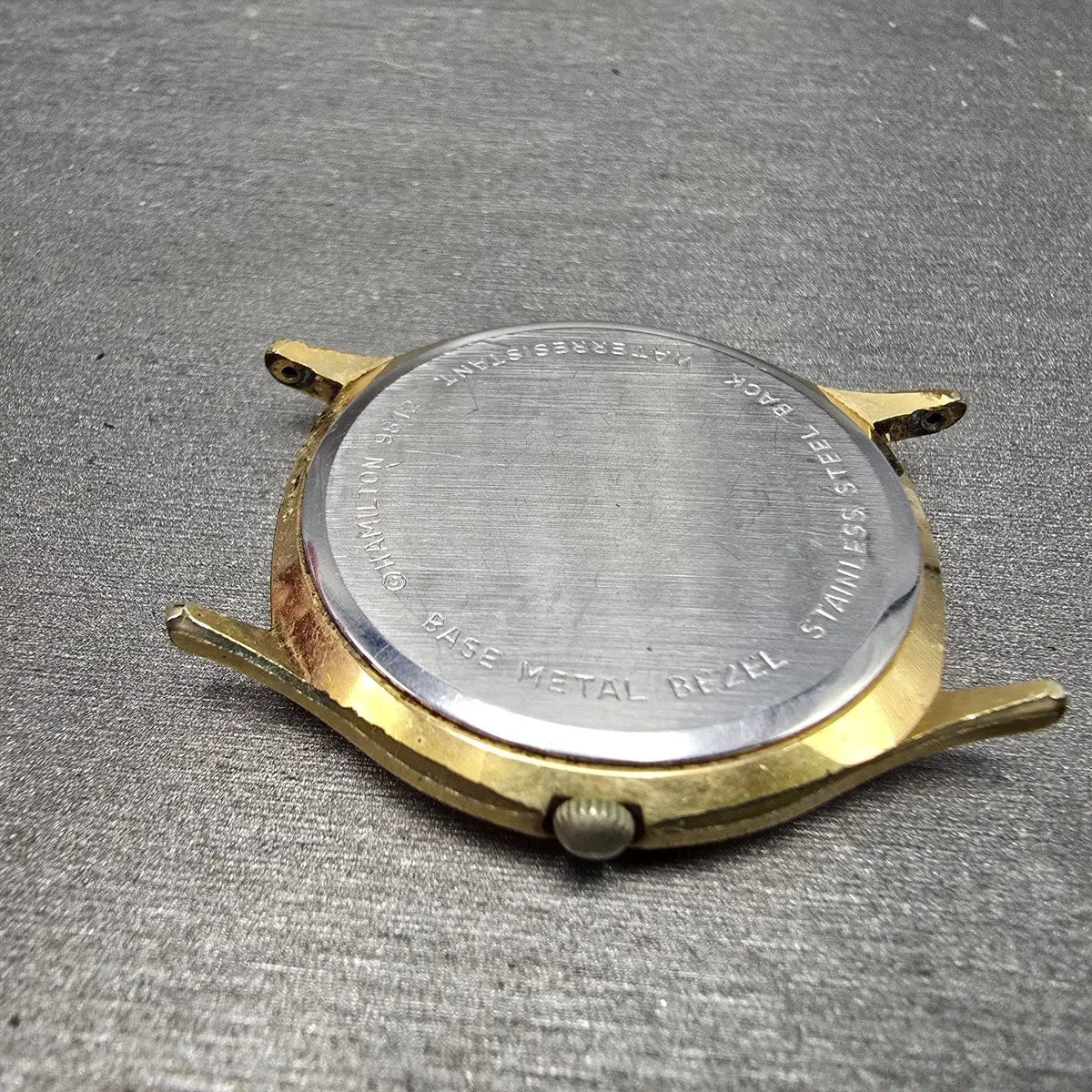 Hamilton Watch Men 34mm Champagne Dial Gold Round 9812U Operating Engineer PARTS11