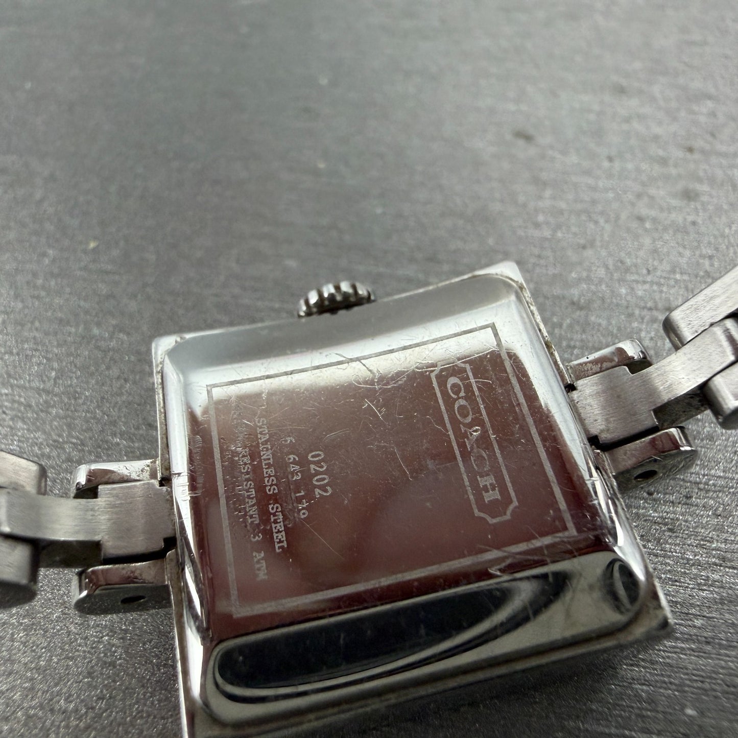Coach Watch Women 20mm Silver Dial Steel Square Bracelet New Battery9