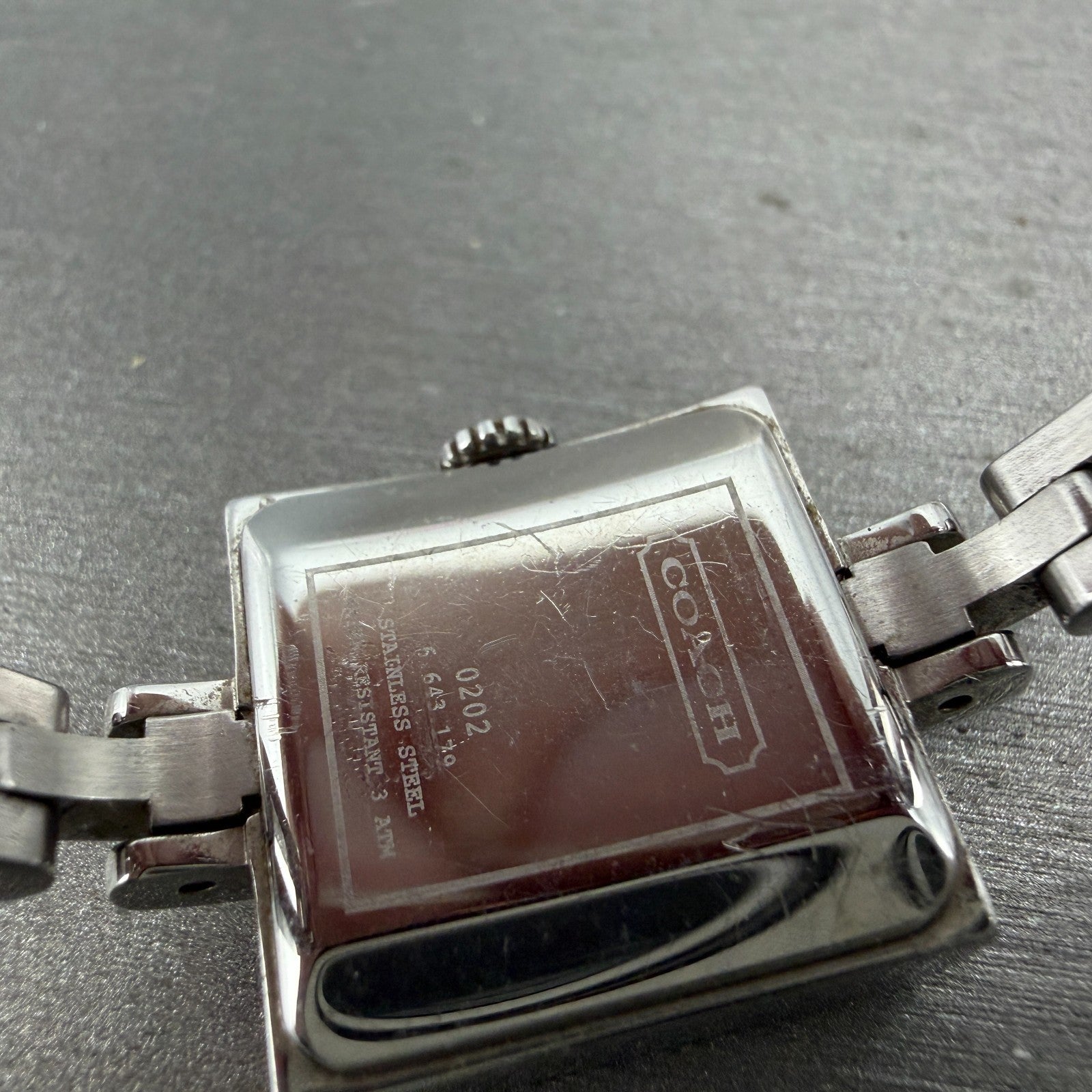 Coach Watch Women 20mm Silver Dial Steel Square Bracelet New Battery9