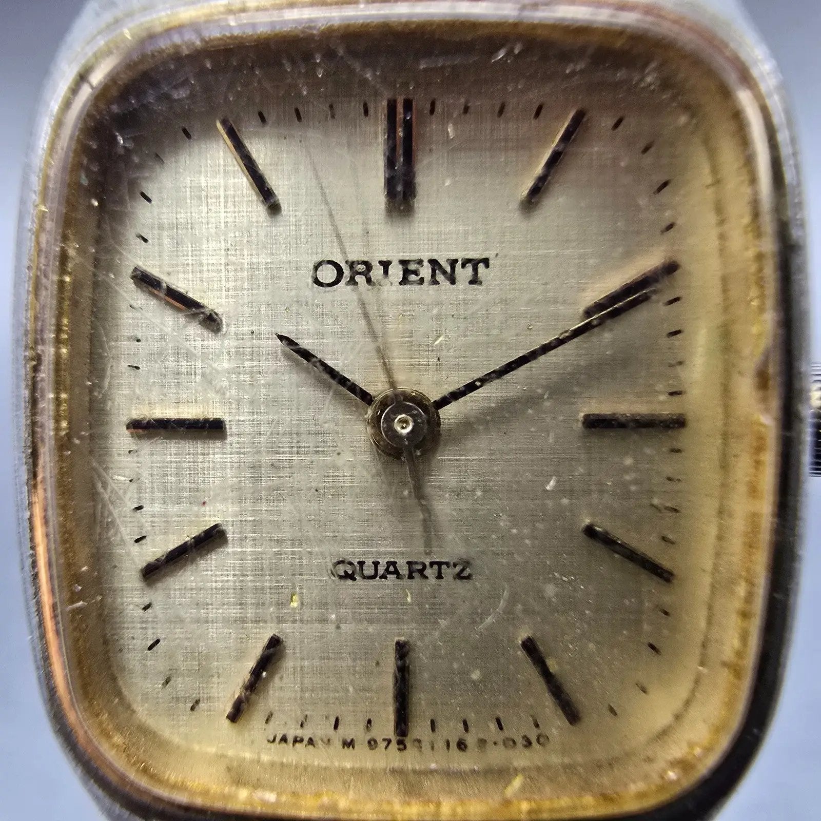 Orient Tank Watch Women 20mm Champagne Dial Gold Tone Rectangle New Battery VTG1